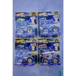 Hot Wheels Monster Truck 50th Anniversary Set - Gunkster, Rhino, Bigfoot, 5Alarm
